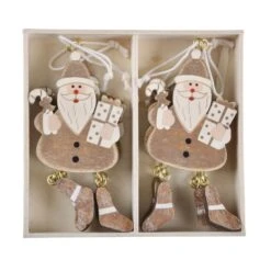 Set Of 6 Novelty Christmas Wooden Tree Decorations Boxed -XS Stock Shop 11223d4b aa60 44dd b234 80547778b12d