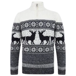 Mens Traditional Reindeer Christmas Jumper 6 Mens Traditional Reindeer Christmas Jumper -XS Stock Shop 1A17016RF 1.opt