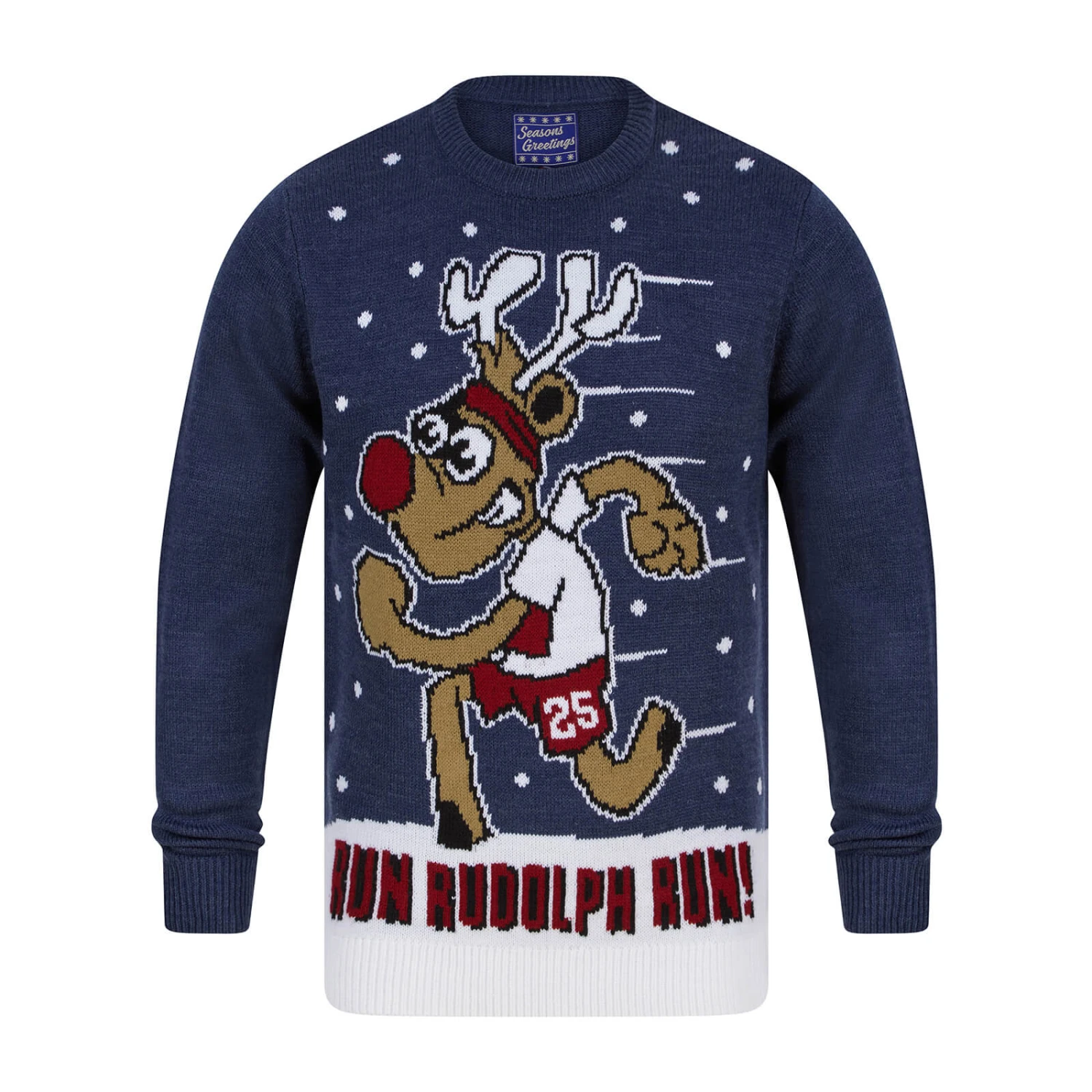 Mens Running Reindeer Run Rudolph Run Christmas Jumper 1 Mens Running Reindeer Run Rudolph Run Christmas Jumper