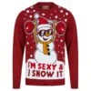 Mens Weightlifting Snowman Sexy & I Snow It Christmas Jumper