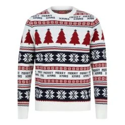 Mens Fair Isle Style Merry Xmas Christmas Jumper -XS Stock Shop 1A189621F 1.opt