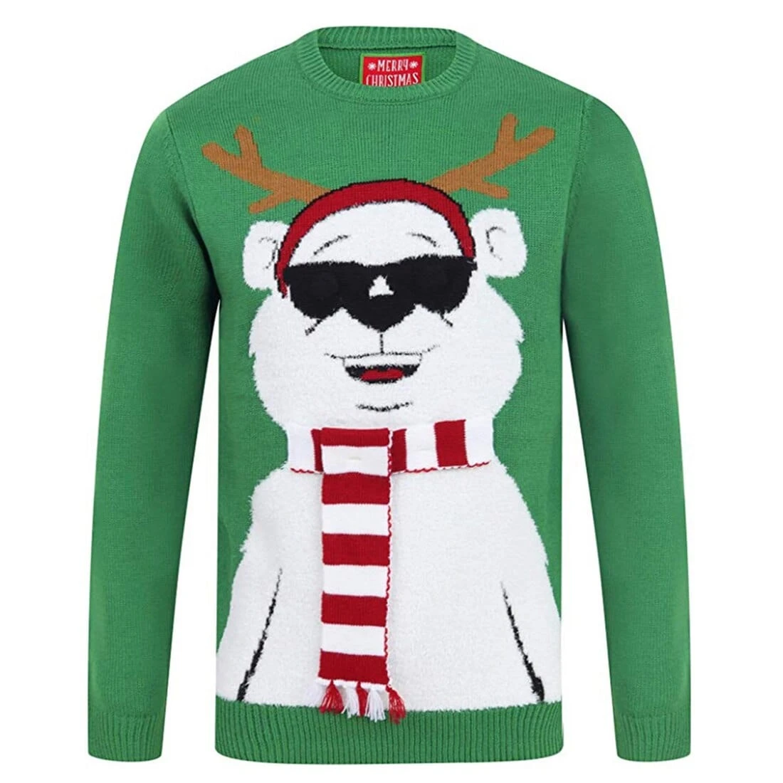 Mens Novelty Christmas Jumper Light Up Knitted Polar Bear 1 Mens Novelty Christmas Jumper Light Up Knitted Polar Bear