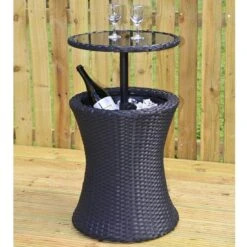 Azuma Drinks Cooler Table Garden Patio Rattan Black Or Grey -XS Stock Shop 1 69231.1591796719.1100.1100