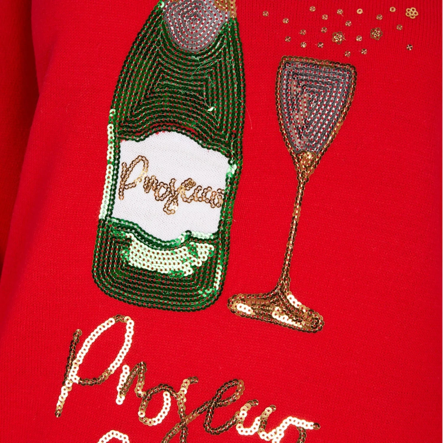 Womens Prosecco Queen Sequin Christmas Jumper 3 Womens Prosecco Queen Sequin Christmas Jumper - Image 3