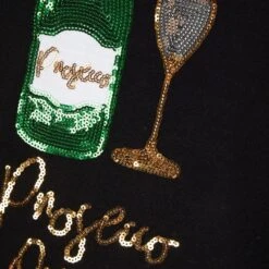 Womens Prosecco Queen Sequin Christmas Jumper 11 Womens Prosecco Queen Sequin Christmas Jumper -XS Stock Shop 3A190201F 3.opt