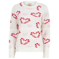 Womens Candy Cane Love Christmas Jumper -XS Stock Shop 3A190211F 1.opt