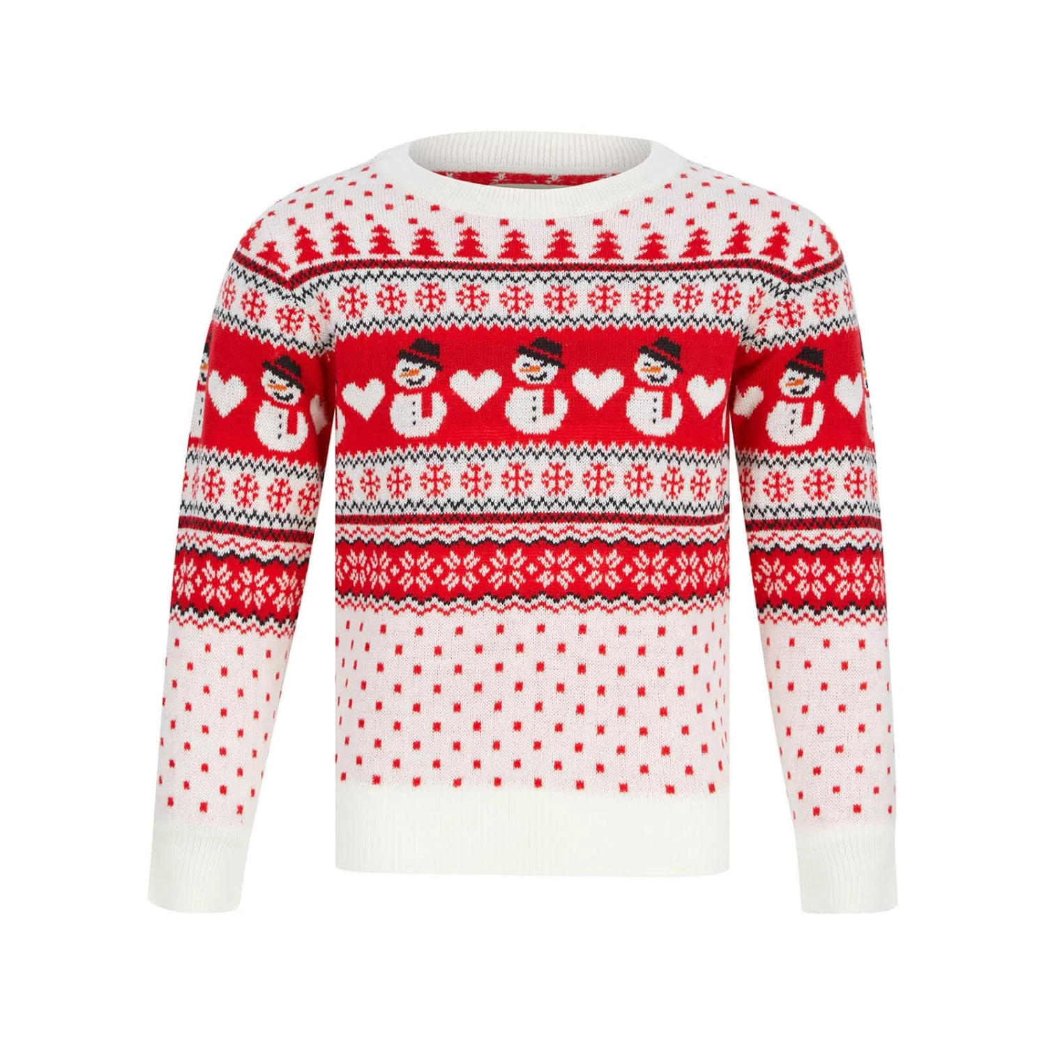Kids Snowman Traditional Pattern Christmas Jumper 1 Kids Snowman Traditional Pattern Christmas Jumper