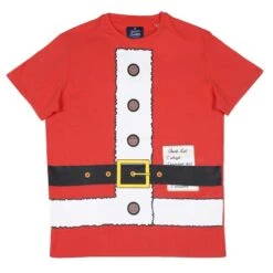 Mens Novelty Red Santa Christmas T-Shirt Party Night Out