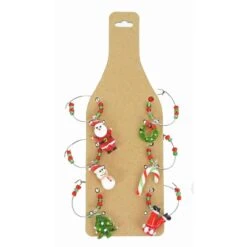 Set Of 6 Novelty Glass Charms Party Wine Cocktails Gin Gift