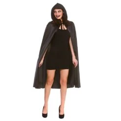 Deluxe Satin Hooded Cape Black Vampire Goth Widow Fancy Dress -XS Stock Shop AC 9405 1600 1 72035.1566567849.1100.1100