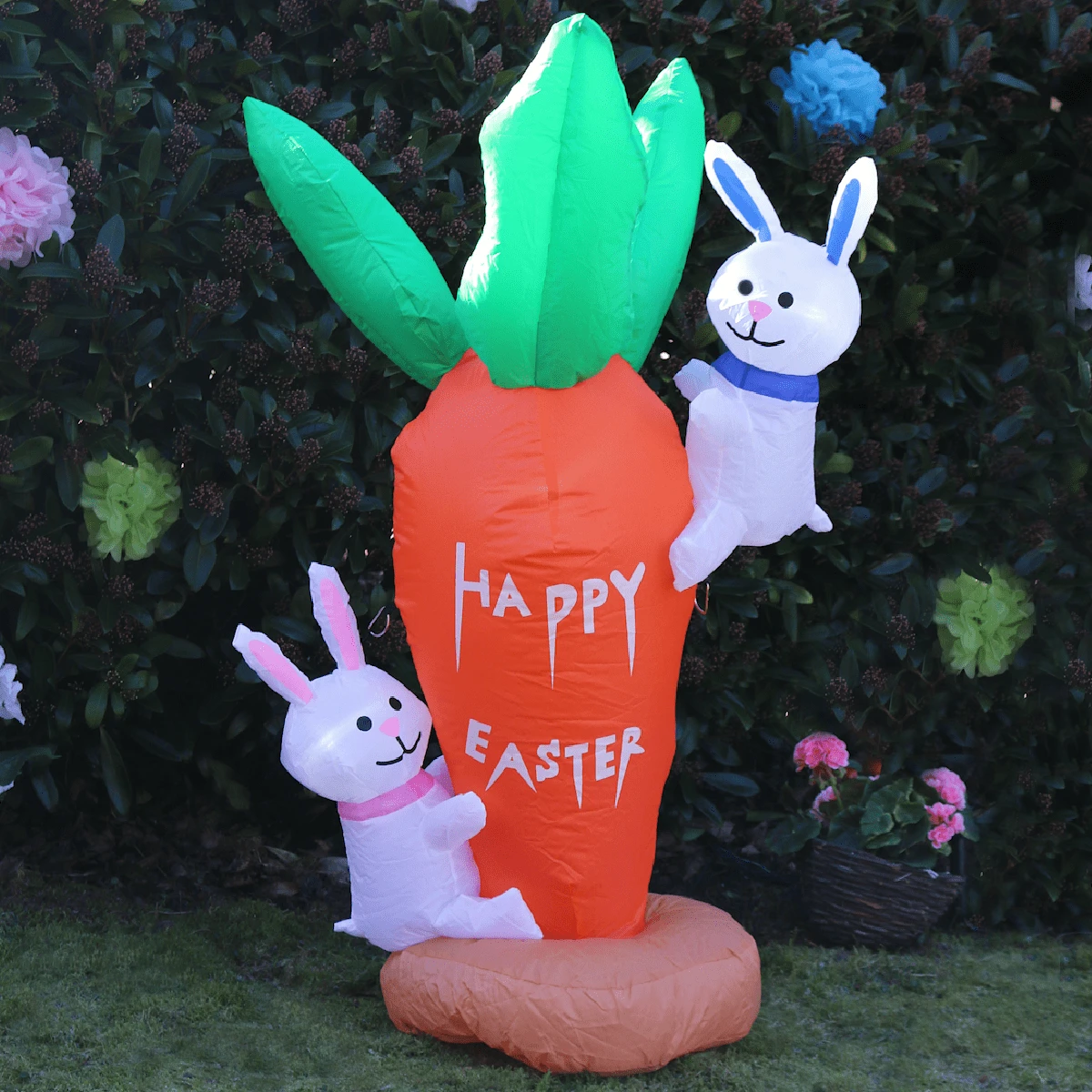 4ft Easter Carrot Bunnies Light Up Inflatable Party Decoration 1 4ft Easter Carrot Bunnies Light Up Inflatable Party Decoration