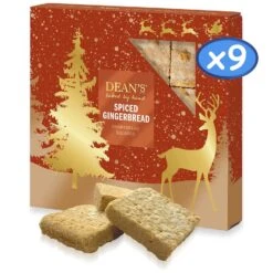 9 X 200g Deans Spiced Gingerbread Shortbread Squares B/B 15 JUN 2023