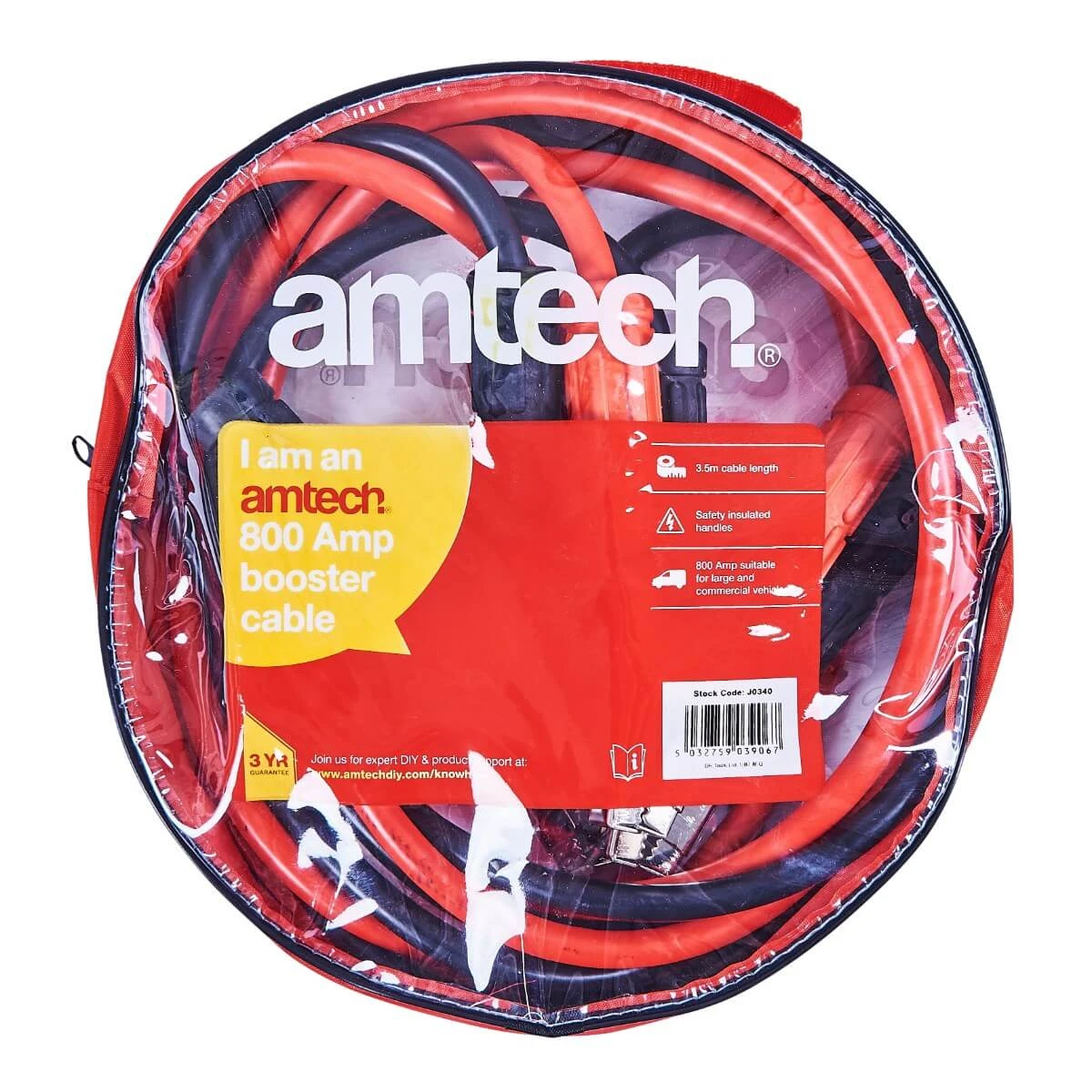 Amtech 800 Amp Booster Cable 3.5m Cable Length 2 Amtech 800 Amp Booster Cable 3.5m Cable Length - Image 2
