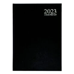 2023 A4 Appointment Diary 2 Pages Per Day Hardback -XS Stock Shop DiaryBlack