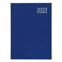 2023 A4 Appointment Diary 2 Pages Per Day Hardback -XS Stock Shop DiaryNavy