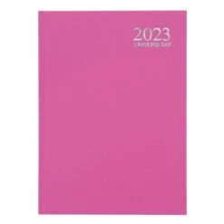 2023 A4 Appointment Diary 2 Pages Per Day Hardback -XS Stock Shop DiaryPink