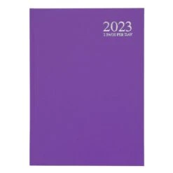 2023 A4 Appointment Diary 2 Pages Per Day Hardback -XS Stock Shop DiaryPurple