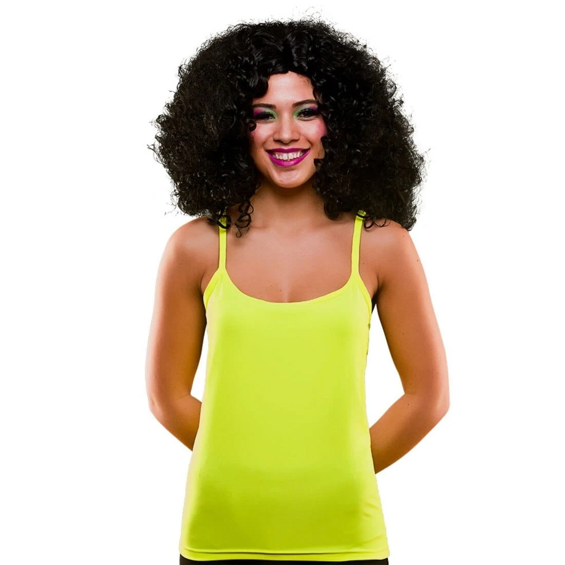80s Neon Vest Top Fancy Dress Costume Disco Halloween Party 2 80s Neon Vest Top Fancy Dress Costume Disco Halloween Party - Image 2