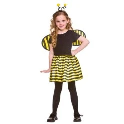 Girls 3 Piece Bumblebee Set Yellow Black Stripe Fancy Dress