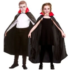 Kids Deluxe Satin Vampire Cape Black Cloak Red Collar 95cm -XS Stock Shop EGB 4921 1600 3 04340.1568363290.1100.1100