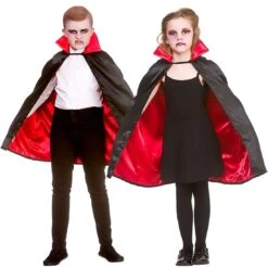 Kids Super Deluxe Vampire Cape Black Cloak Red Lining 70cm -XS Stock Shop EGB 4922 1600 3 25976.1568363514.1100.1100