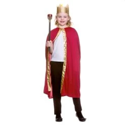 Childs King Queen Robe & Crown Set Gold Trim Fancy Dress 85cm 10 Childs King Queen Robe & Crown Set Gold Trim Fancy Dress 85cm -XS Stock Shop EGB 4928 2 opt