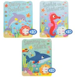 Pack Of 10 Ocean Creatures Colouring Book 100 Stickers 72 Pages
