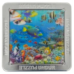 3D Picture Magna Puzzle Square Magnetic Tiles 16 Piece Tin 15cm -XS Stock Shop GBC21027 opt