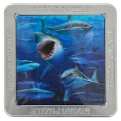 3D Picture Magna Puzzle Square Magnetic Tiles 16 Piece Tin 15cm -XS Stock Shop GBC21164 opt