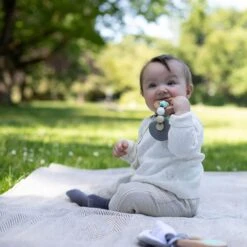 Eichhorn Baby Pure Teething Ring Wooden Beads Textured -XS Stock Shop GRA100005712 6406 3 opt