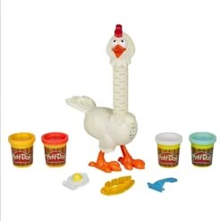 Play-Doh Animal Crew Cluck-a-Dee Feather Fun Chicken 4 Tubs -XS Stock Shop GRAE6647 6434 5L00 3 opt