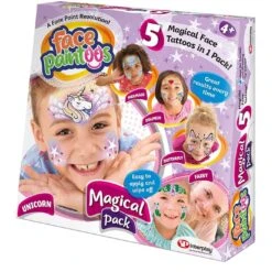 Face Paintoos Pack 5 Tattoos Designs Fancy Dress Fun Art -XS Stock Shop GRAFP003 6119 1 opt
