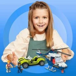 Mega Construx Police Chase Building Set Helicopter Car Age 5+ -XS Stock Shop GRAGLK55 6123 9223 3