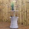 Azuma Drinks Cooler Table Garden Patio Rattan Black Or Grey