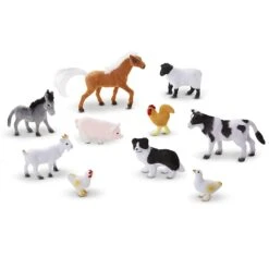 Melissa & Doug Farm Friends 10 Animals Set In Wooden Tray Barn -XS Stock Shop HEA10594 3 opt