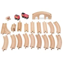 Melissa & Doug Train Set Wooden Figure 8 Track Bridge 22 Pieces -XS Stock Shop HEA10703 2 opt