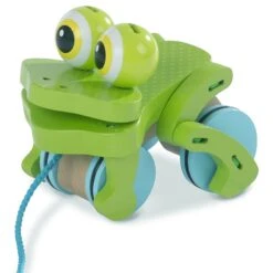 Melissa & Doug First Play Wooden Frog Pull Along Toddler Toy -XS Stock Shop HEA13205 1 opt