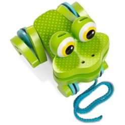 Melissa & Doug First Play Wooden Frog Pull Along Toddler Toy -XS Stock Shop HEA13205 5 opt