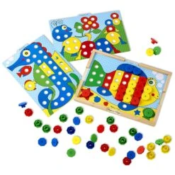 Melissa & Doug Sort & Snap Colour Match Wooden Frame Play Board -XS Stock Shop HEA14313 3 opt
