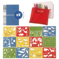 Melissa & Doug Stencil Art Activity Kit With Pouch 170+ Designs -XS Stock Shop HEA40624 6 opt