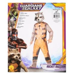 Guardians Rocket Raccoon Costume Kids Fancy Dress Jumpsuit Mask