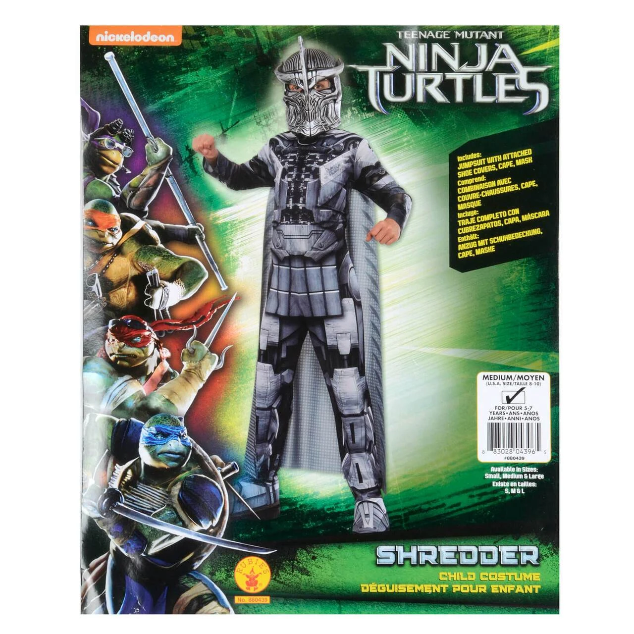 Ninja Turtles Shredder Costume Kids Fancy Dress Jumpsuit Cape Mask 1 Ninja Turtles Shredder Costume Kids Fancy Dress Jumpsuit Cape Mask