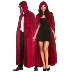 Adults Deluxe Velvet Hooded Cape Dark Red Vampire 140cm -XS Stock Shop HF 5141 1600 3 74679.1568364941.1100.1100