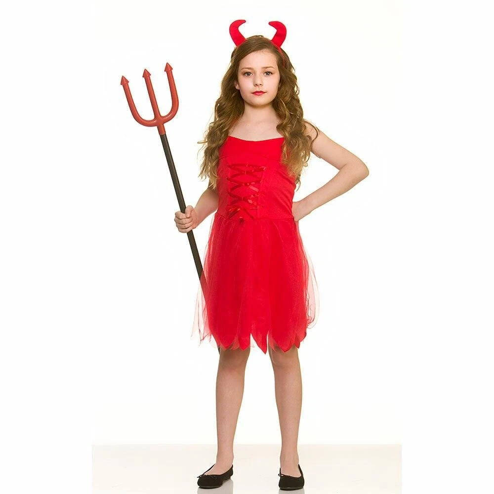 Little Devil Girls Halloween Fancy Dress Costume Red Dress 1 Little Devil Girls Halloween Fancy Dress Costume Red Dress