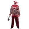 Mens Vintage Circus Clown With Mask Horror Costume Red Black