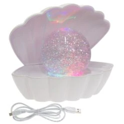 Sea Shell Water Glitter Lamp Colour Changing LED Light -XS Stock Shop LPL49420 1 opt