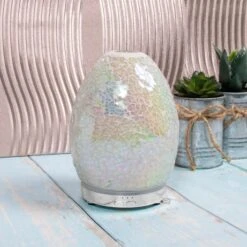 Leonardo Aroma Humidifier Mosaic Egg Shape Colour Change LED Light 16cm -XS Stock Shop LPLLP47477 2 opt