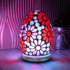 Leonardo Aroma Humidifier Flower Mosaic Egg Colour Change LED Light 16cm