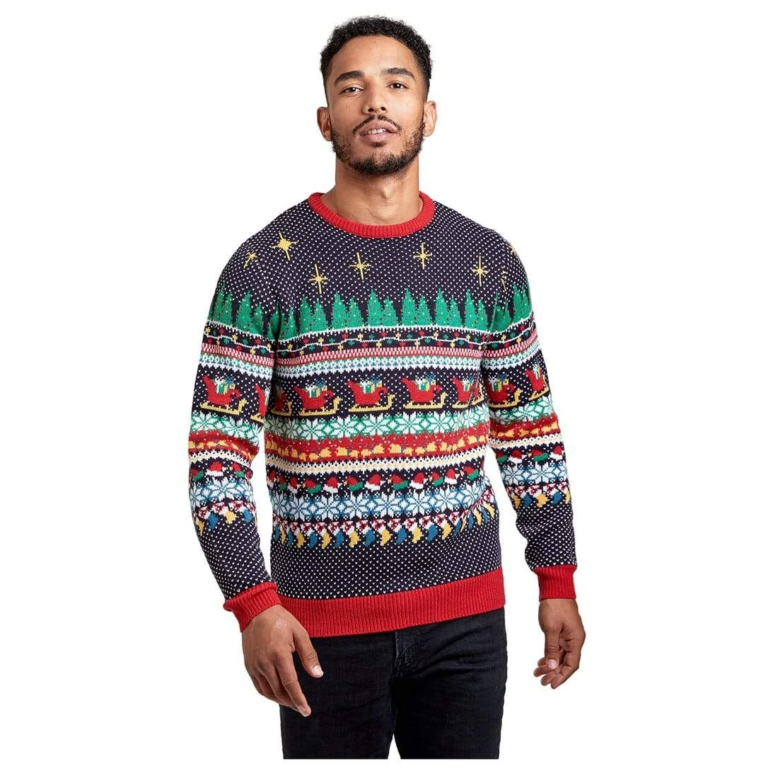 Mens Christmas Jumper Multi Colour Xmas Icon Knit Pattern 1 Mens Christmas Jumper Multi Colour Xmas Icon Knit Pattern
