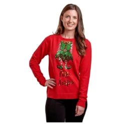 Womens Elfie Selfie Christmas Jumper Sparkle Sequins Xmas Top -XS Stock Shop MW06569RED 1600 1 88180.1572347368.1100.1100